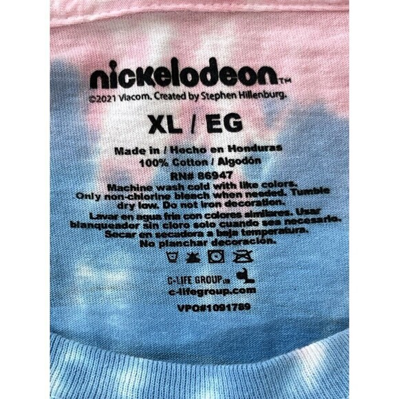 Nickelodeon SpongeBob Tie Dye Graphic Tee Shirt "I Love Spongebob" Size XL - Picture 7 of 8